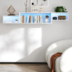 Mobile TV sospeso moderno con 3 ripiani e 20 LED colorati per home theater e ufficio a parete