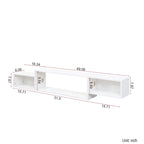 Mobile TV sospeso moderno con 3 ripiani e 20 LED colorati per home theater e ufficio a parete