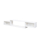 Mobile TV sospeso moderno con 3 ripiani e 20 LED colorati per home theater e ufficio a parete