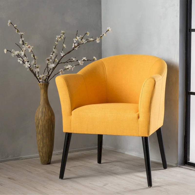 Poltrona d'accento imbottita in tessuto stile Mid-Century Modern | Seduta da soggiorno