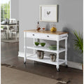 Carrello da cucina a 3 livelli stile "French Country" con ceppo e cassetti | Contenitore in legno