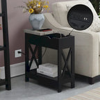 Tavolino Oxford Flip Top di Convenience Concepts con Stazione di Ricarica e Ripiano