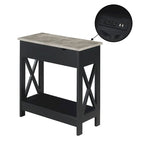 Tavolino Oxford Flip Top di Convenience Concepts con Stazione di Ricarica e Ripiano