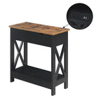 Tavolino Oxford Flip Top di Convenience Concepts con Stazione di Ricarica e Ripiano