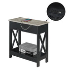 Tavolino Oxford Flip Top di Convenience Concepts con Stazione di Ricarica e Ripiano
