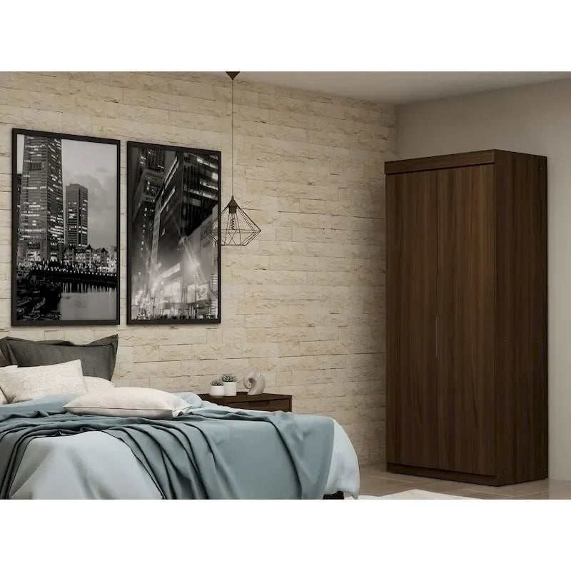 Armadio guardaroba componibile moderno, armadio autoportante per camera da letto con ripiani