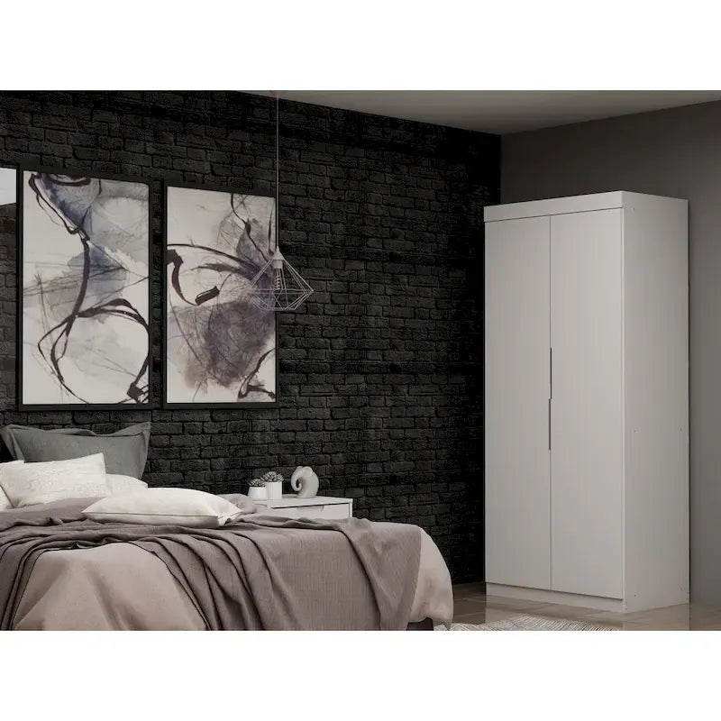 Armadio guardaroba componibile moderno, armadio autoportante per camera da letto con ripiani