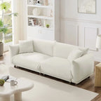 86.5 Teddy Velvet Divano Grande a Pane con Cuscini Bianco