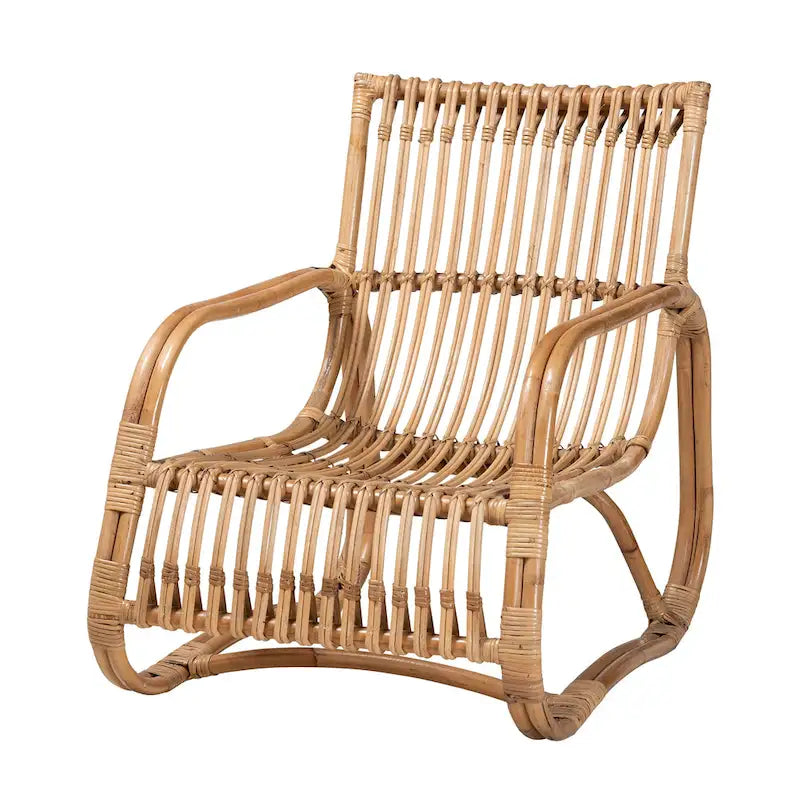 Poltrona accent in rattan naturale bohémien moderno | Poltrona da soggiorno Boho