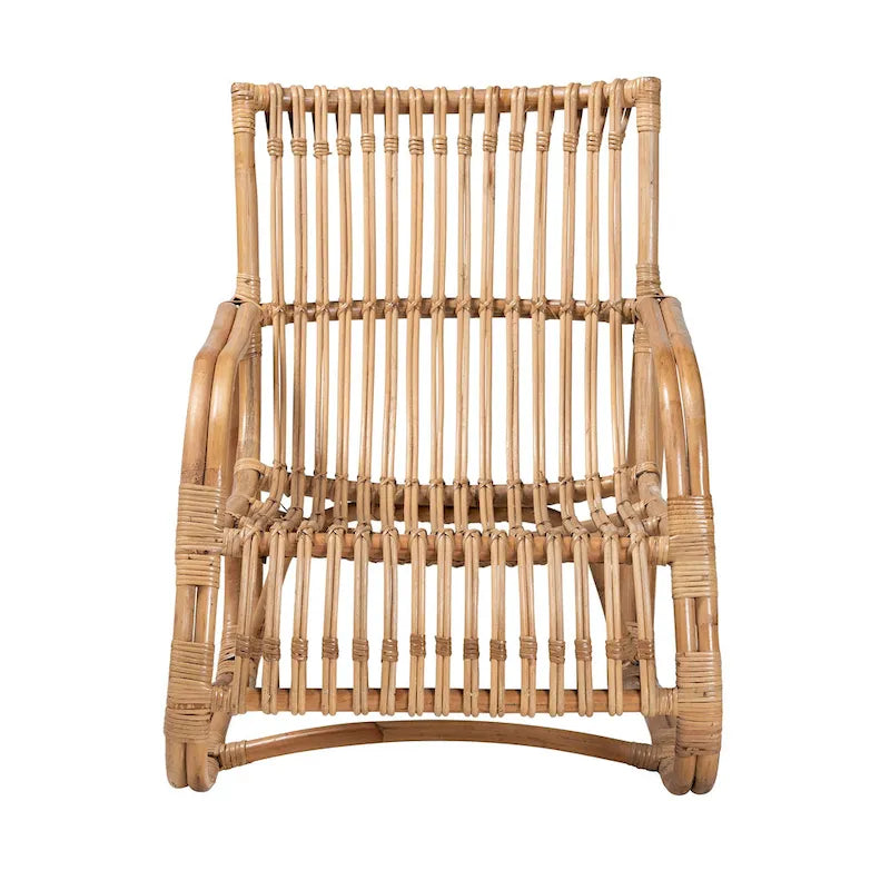 Poltrona accent in rattan naturale bohémien moderno | Poltrona da soggiorno Boho