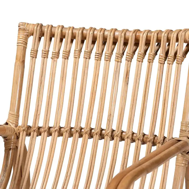 Poltrona accent in rattan naturale bohémien moderno | Poltrona da soggiorno Boho