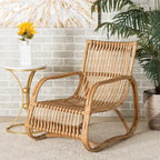 Poltrona accent in rattan naturale bohémien moderno | Poltrona da soggiorno Boho