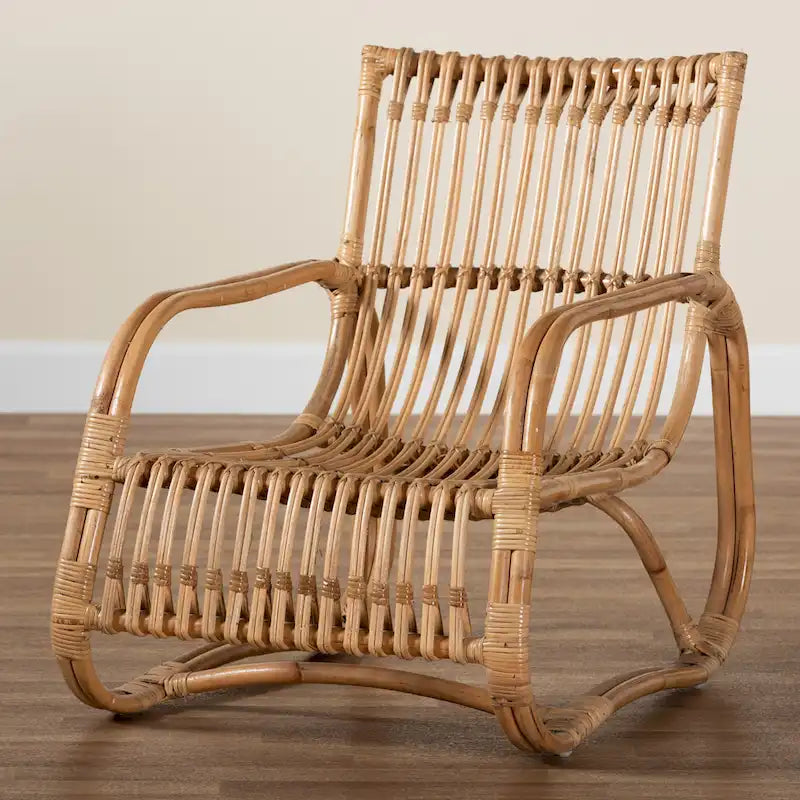 Poltrona accent in rattan naturale bohémien moderno | Poltrona da soggiorno Boho