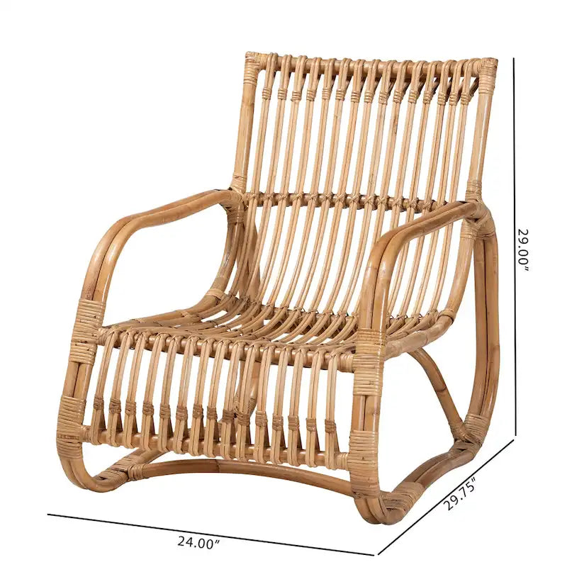 Poltrona accent in rattan naturale bohémien moderno | Poltrona da soggiorno Boho