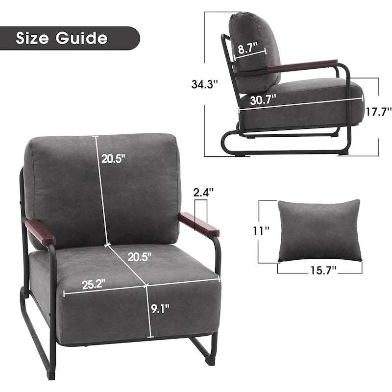 Set di 2 Poltrone Moderne da Accento | Gambe in Acciaio | Sedia da Salotto Rivestita in Tessuto Effetto Pelle