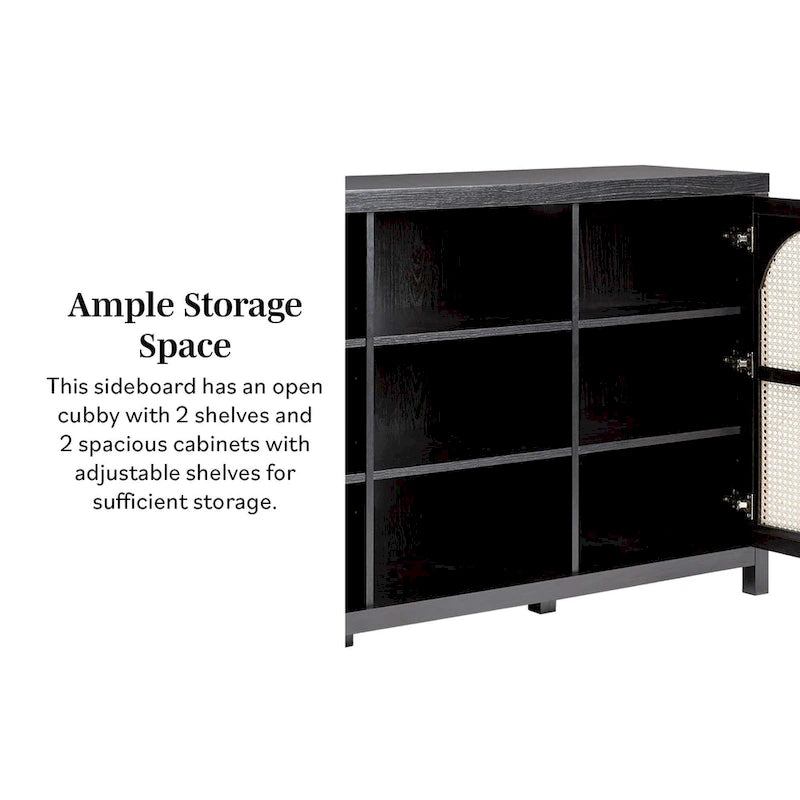 Credenza a buffet in legno a 2 ante da 58 pollici | Mobile contenitore per sala da pranzo | Moderno