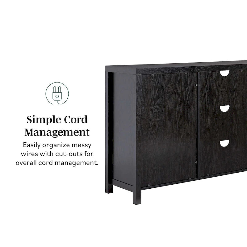 Credenza a buffet in legno a 2 ante da 58 pollici | Mobile contenitore per sala da pranzo | Moderno