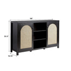 Credenza a buffet in legno a 2 ante da 58 pollici | Mobile contenitore per sala da pranzo | Moderno