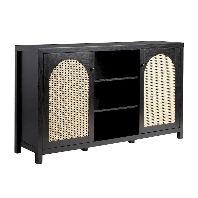Credenza a buffet in legno a 2 ante da 58 pollici | Mobile contenitore per sala da pranzo | Moderno