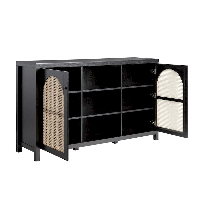 Credenza a buffet in legno a 2 ante da 58 pollici | Mobile contenitore per sala da pranzo | Moderno