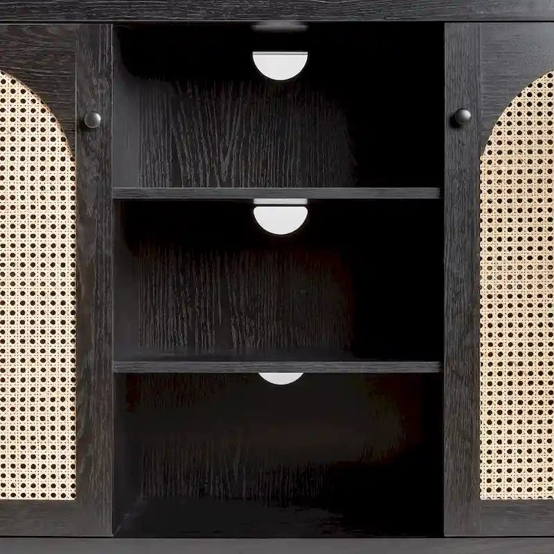 Credenza a buffet in legno a 2 ante da 58 pollici | Mobile contenitore per sala da pranzo | Moderno