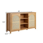 Credenza a buffet in legno a 2 ante da 58 pollici | Mobile contenitore per sala da pranzo | Moderno