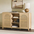 Credenza a buffet in legno a 2 ante da 58 pollici | Mobile contenitore per sala da pranzo | Moderno