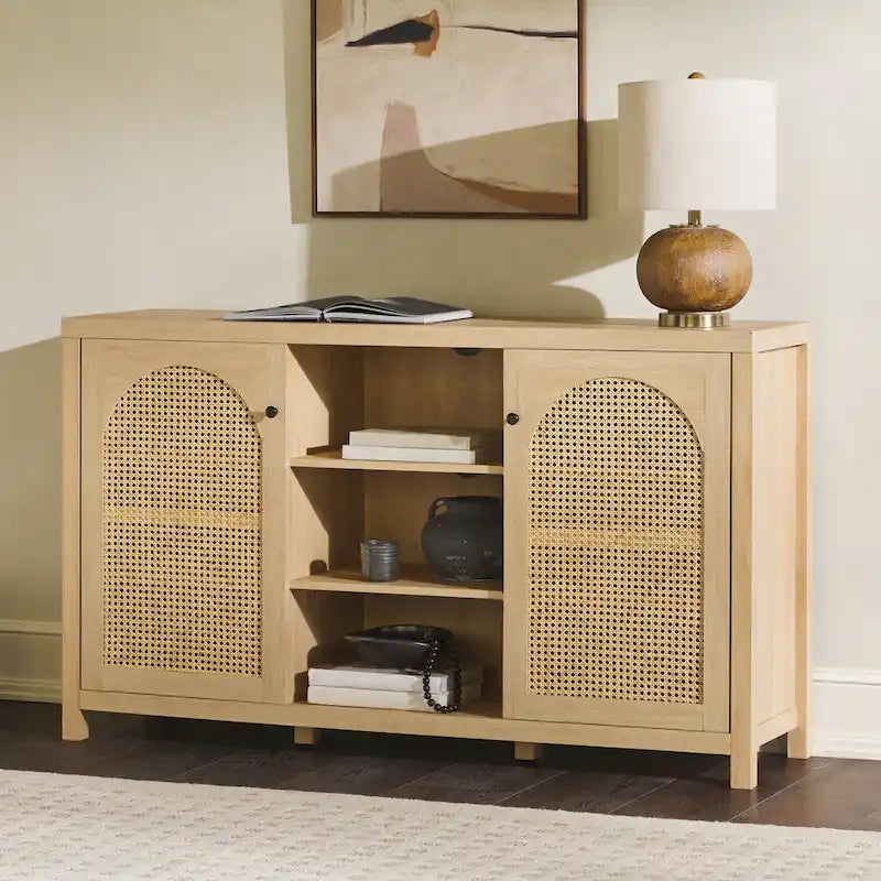 Credenza a buffet in legno a 2 ante da 58 pollici | Mobile contenitore per sala da pranzo | Moderno