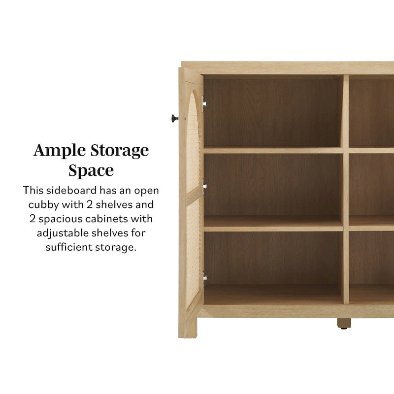 Credenza a buffet in legno a 2 ante da 58 pollici | Mobile contenitore per sala da pranzo | Moderno