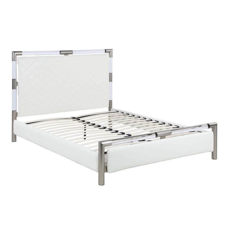 Set camera da letto imbottito | Struttura letto, cassettiera e comodino | Mobili completi per camera da letto