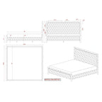 Set camera da letto imbottito | Struttura letto, cassettiera e comodino | Mobili completi per camera da letto