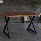 Scrivania per computer Fowler Industrial | Telaio in metallo, piano in legno | Postazione di lavoro per ufficio domestico