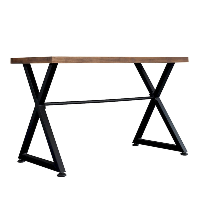 Scrivania per computer Fowler Industrial | Telaio in metallo, piano in legno | Postazione di lavoro per ufficio domestico
