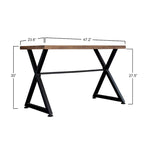 Scrivania per computer Fowler Industrial | Telaio in metallo, piano in legno | Postazione di lavoro per ufficio domestico