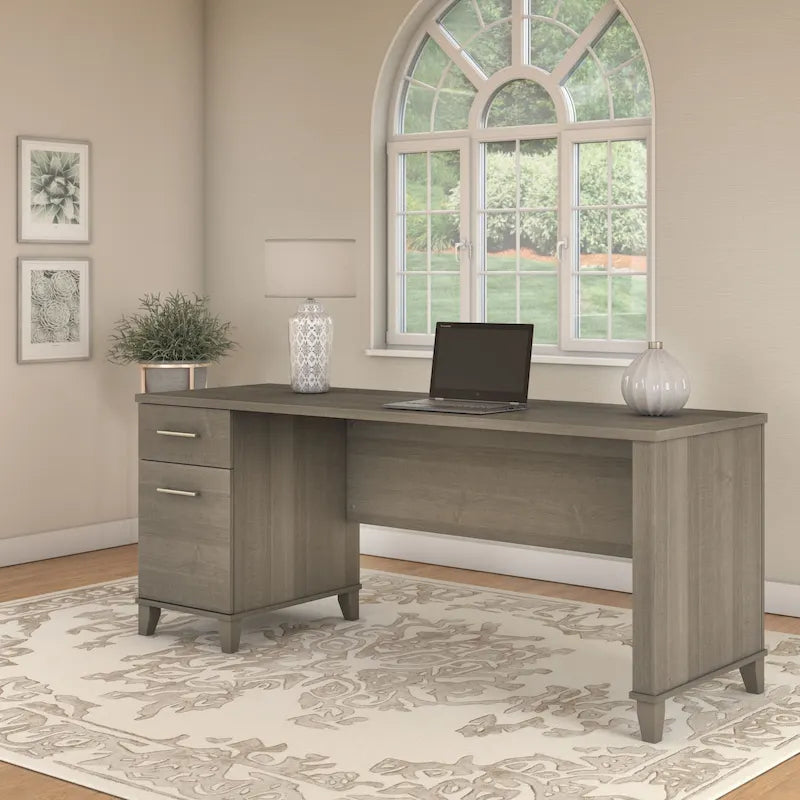Scrivania da Ufficio da 183 cm con Cassetti Portaoggetti, Postazione di Lavoro per Computer in Legno, Mobili per Home Office