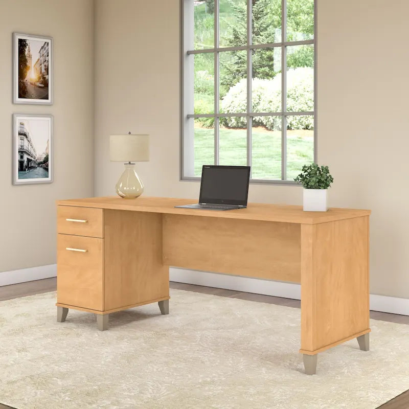 Scrivania da Ufficio da 183 cm con Cassetti Portaoggetti, Postazione di Lavoro per Computer in Legno, Mobili per Home Office
