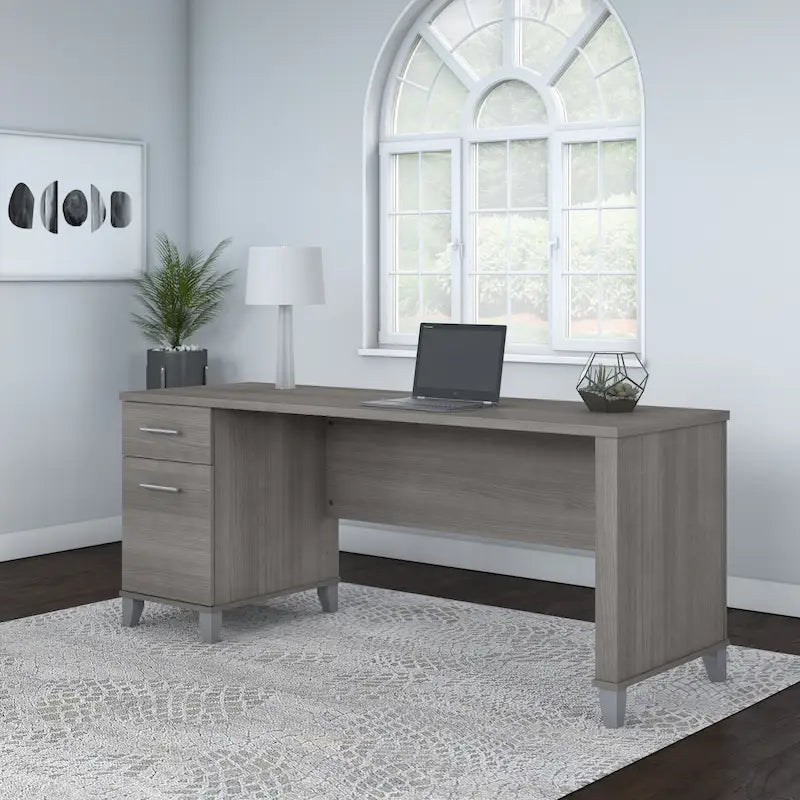 Scrivania da Ufficio da 183 cm con Cassetti Portaoggetti, Postazione di Lavoro per Computer in Legno, Mobili per Home Office