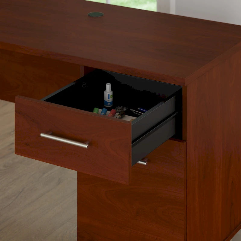Scrivania da Ufficio da 183 cm con Cassetti Portaoggetti, Postazione di Lavoro per Computer in Legno, Mobili per Home Office