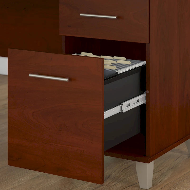 Scrivania da Ufficio da 183 cm con Cassetti Portaoggetti, Postazione di Lavoro per Computer in Legno, Mobili per Home Office