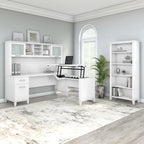 Scrivania da Ufficio da 183 cm con Cassetti Portaoggetti, Postazione di Lavoro per Computer in Legno, Mobili per Home Office