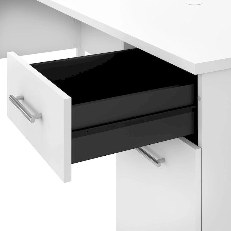 Scrivania da Ufficio da 183 cm con Cassetti Portaoggetti, Postazione di Lavoro per Computer in Legno, Mobili per Home Office