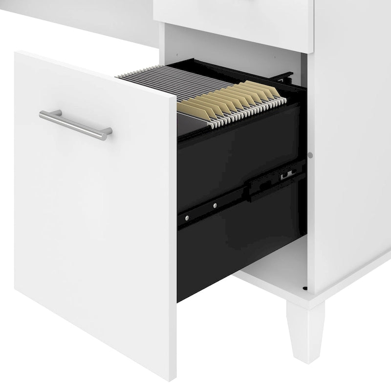 Scrivania da Ufficio da 183 cm con Cassetti Portaoggetti, Postazione di Lavoro per Computer in Legno, Mobili per Home Office