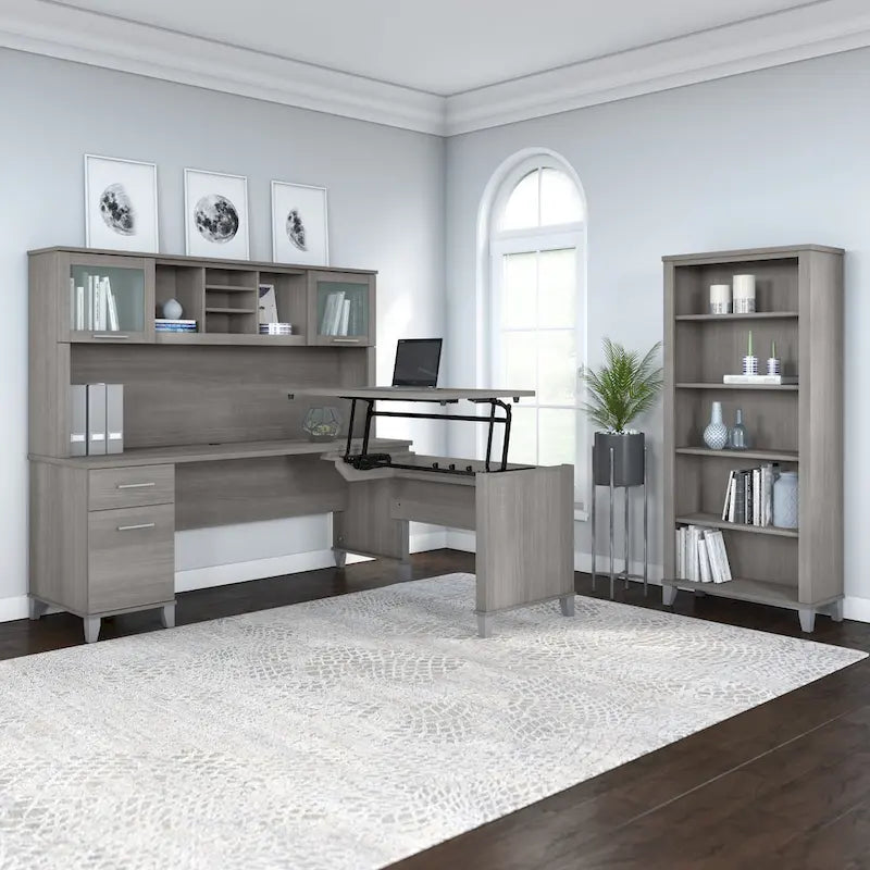 Scrivania da Ufficio da 183 cm con Cassetti Portaoggetti, Postazione di Lavoro per Computer in Legno, Mobili per Home Office
