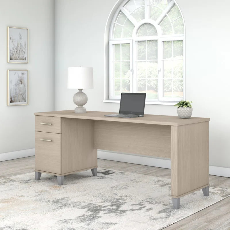 Scrivania da Ufficio da 183 cm con Cassetti Portaoggetti, Postazione di Lavoro per Computer in Legno, Mobili per Home Office