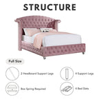 Letto imbottito con pannello a testiera ad ali capitonné Glam Rosa | Camera da letto Queen/King