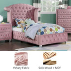 Letto imbottito con pannello a testiera ad ali capitonné Glam Rosa | Camera da letto Queen/King