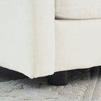 Poltrona moderna con pouf, poltrona club per soggiorno, poltrona imbottita in ciniglia, poltrona da lettura per camera da letto, bianca