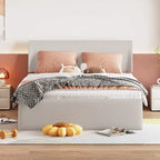 Divano Letto Trasformabile Futon | Divanetto Rivestito in Lino con Gambe in Legno