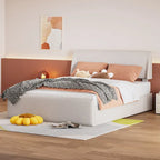 Divano Letto Trasformabile Futon | Divanetto Rivestito in Lino con Gambe in Legno