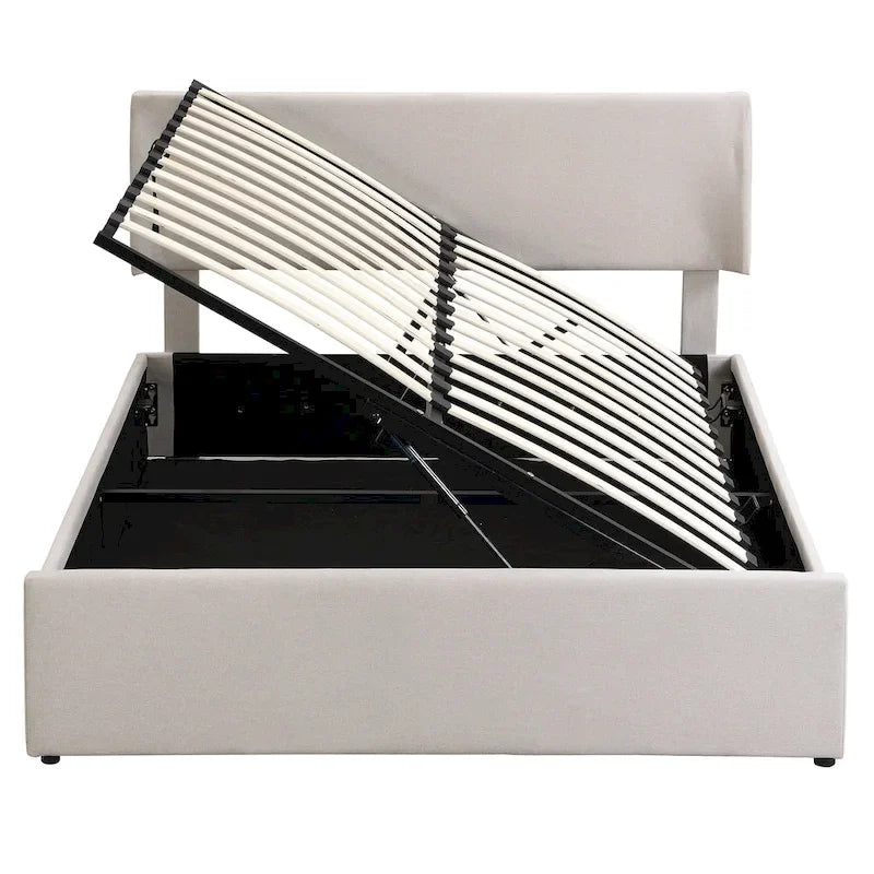 Divano Letto Trasformabile Futon | Divanetto Rivestito in Lino con Gambe in Legno